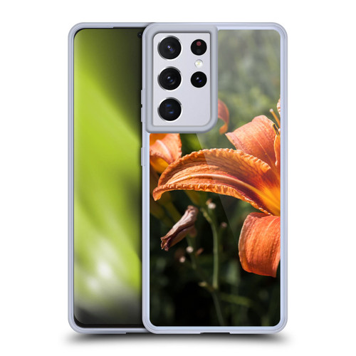 PLdesign Flowers And Leaves Orange Yellow Fire Lily Soft Gel Case for Samsung Galaxy S21 Ultra 5G & MagSafe