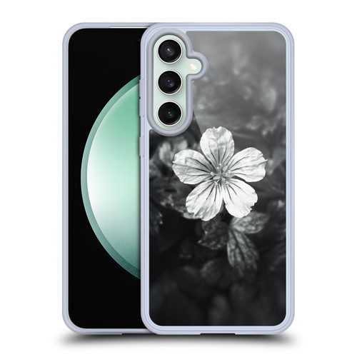 PLdesign Flowers And Leaves Black And White Petal Soft Gel Case for Samsung Galaxy S23 FE 5G & MagSafe