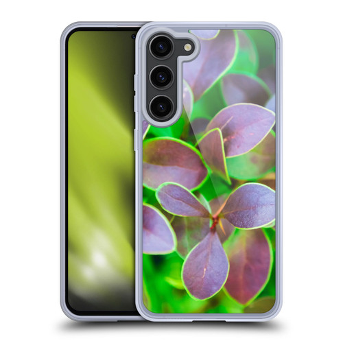 PLdesign Flowers And Leaves Green And Purple Soft Gel Case for Samsung Galaxy S23+ 5G & MagSafe
