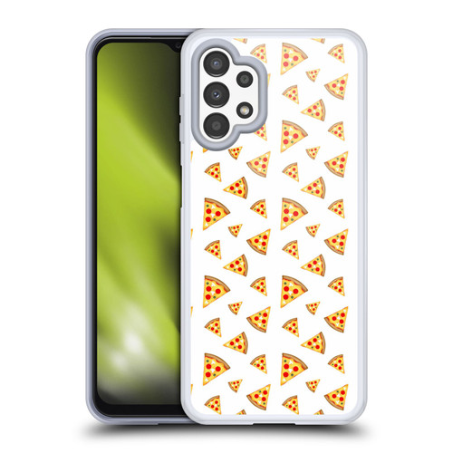 PLdesign Food Patterns Cool Fun Pizza Slices White Soft Gel Case for Samsung Galaxy A13 (2022)