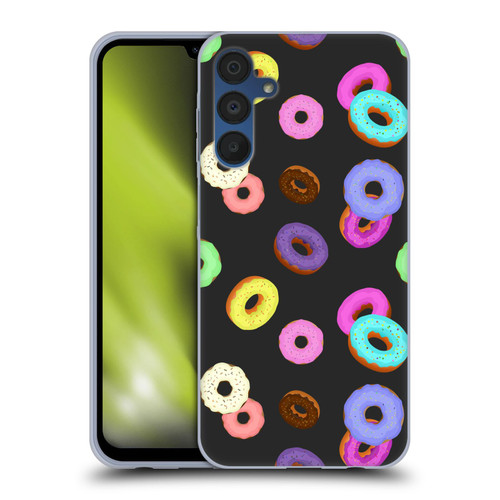 PLdesign Food Patterns Cool Fun Colorful Donuts Soft Gel Case for Samsung Galaxy A15 & MagSafe