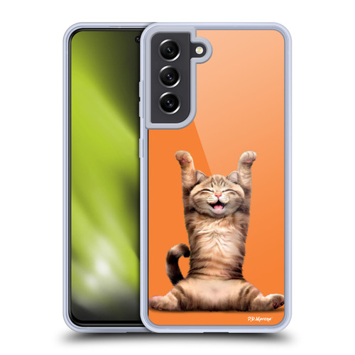P.D. Moreno Furry Fun Artwork Happy Cat Soft Gel Case for Samsung Galaxy S21 FE 5G & MagSafe
