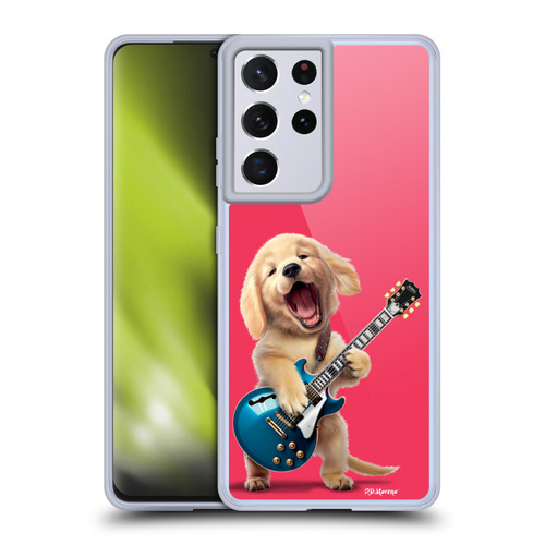 P.D. Moreno Furry Fun Artwork Golden Retriever Playing Guitar Soft Gel Case for Samsung Galaxy S21 Ultra 5G & MagSafe