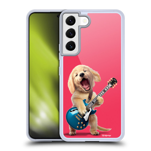 P.D. Moreno Furry Fun Artwork Golden Retriever Playing Guitar Soft Gel Case for Samsung Galaxy S22 5G & MagSafe