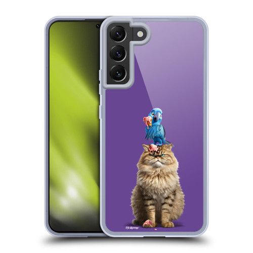 P.D. Moreno Furry Fun Artwork Cat And Parrot Soft Gel Case for Samsung Galaxy S22+ 5G & MagSafe