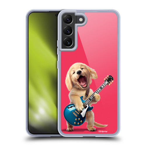 P.D. Moreno Furry Fun Artwork Golden Retriever Playing Guitar Soft Gel Case for Samsung Galaxy S22+ 5G & MagSafe