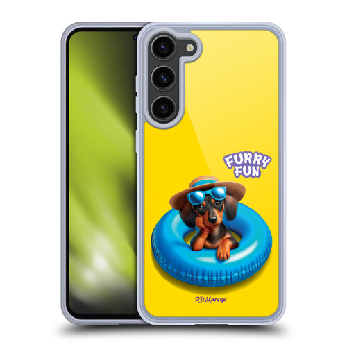 P.D. Moreno Furry Fun Artwork Dachshund Soft Gel Case for Samsung Galaxy S23+ 5G & MagSafe
