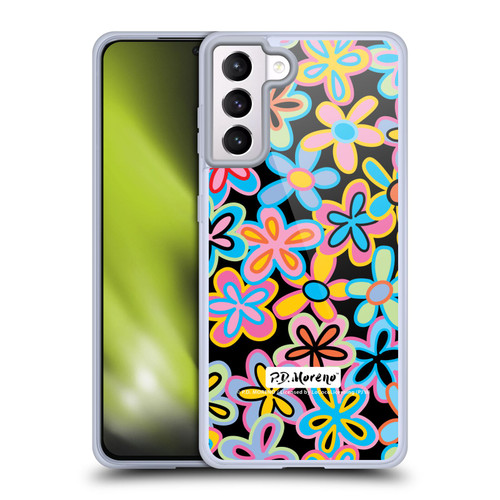 P.D. Moreno Patterns Retro Flowers Soft Gel Case for Samsung Galaxy S21+ 5G & MagSafe