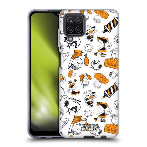 Peanuts Chuck's Barber Shop Pattern Soft Gel Case for Samsung Galaxy A12 (2020)