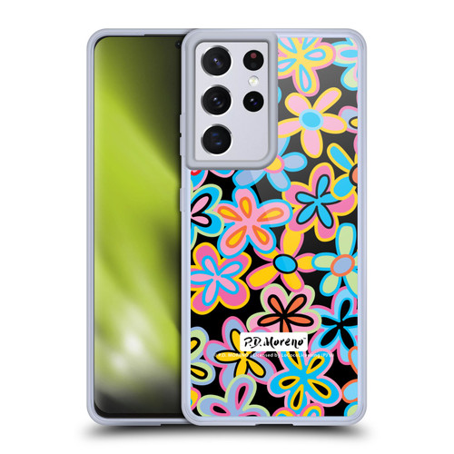 P.D. Moreno Patterns Retro Flowers Soft Gel Case for Samsung Galaxy S21 Ultra 5G & MagSafe