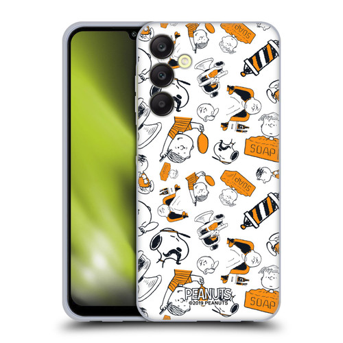 Peanuts Chuck's Barber Shop Pattern Soft Gel Case for Samsung Galaxy A25 5G