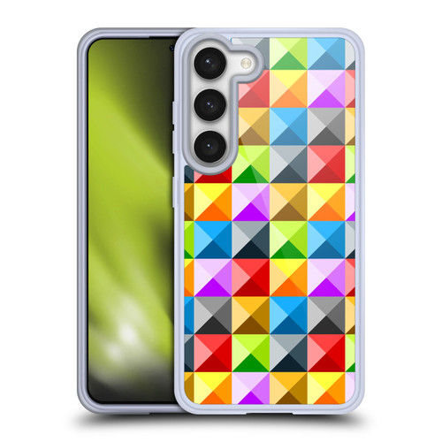PLdesign Geometric Colourful Quarter Soft Gel Case for Samsung Galaxy S23 5G & MagSafe