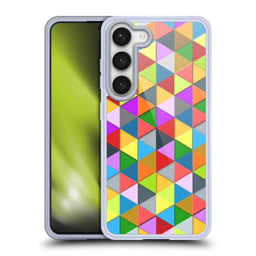 PLdesign Geometric Colourful Triangle Soft Gel Case for Samsung Galaxy S23 5G & MagSafe