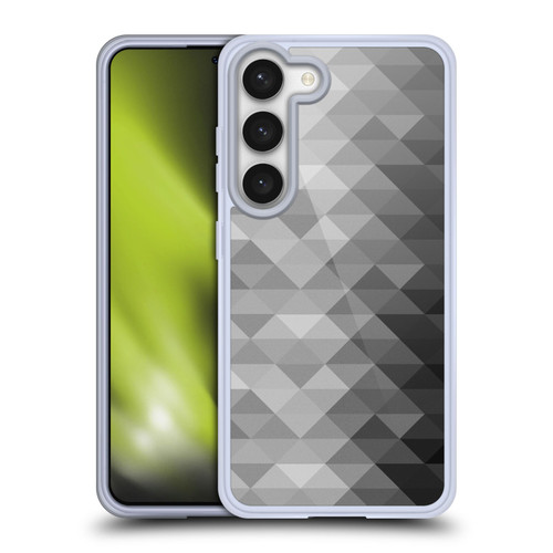 PLdesign Geometric Grayscale Triangle Soft Gel Case for Samsung Galaxy S23 5G & MagSafe