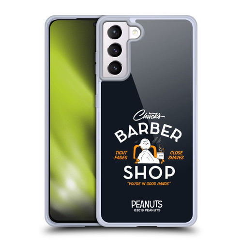 Peanuts Chuck's Barber Shop Charlie Brown Soft Gel Case for Samsung Galaxy S21+ 5G & MagSafe