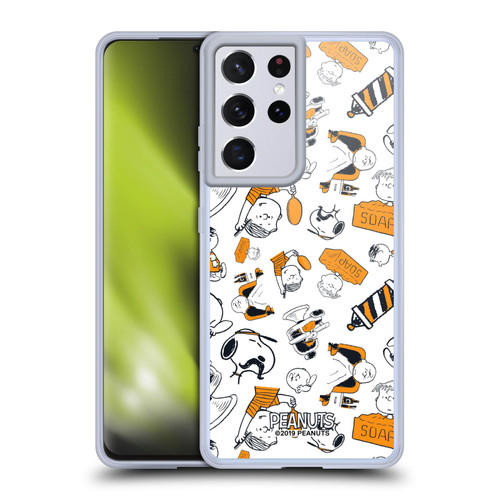 Peanuts Chuck's Barber Shop Pattern Soft Gel Case for Samsung Galaxy S21 Ultra 5G & MagSafe