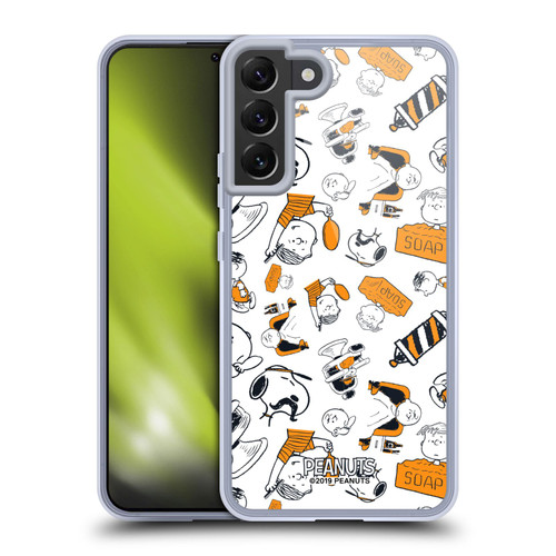 Peanuts Chuck's Barber Shop Pattern Soft Gel Case for Samsung Galaxy S22+ 5G & MagSafe