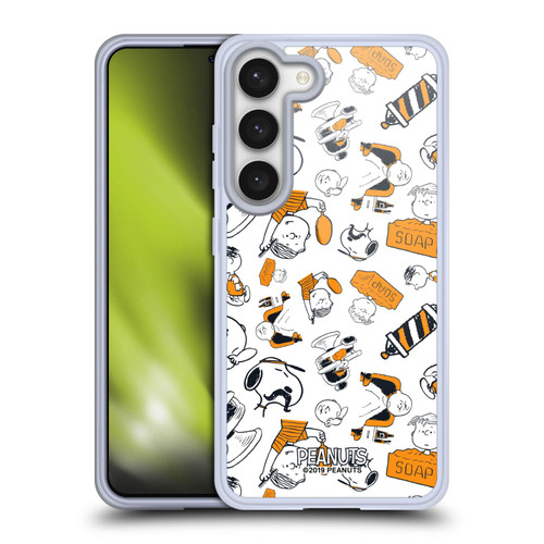 Peanuts Chuck's Barber Shop Pattern Soft Gel Case for Samsung Galaxy S23 5G & MagSafe