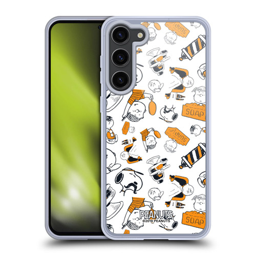 Peanuts Chuck's Barber Shop Pattern Soft Gel Case for Samsung Galaxy S23+ 5G & MagSafe