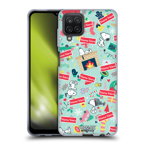 Custom Customised Personalised Peanuts Christmas Festive Pattern Soft Gel Case for Samsung Galaxy A12 (2020)