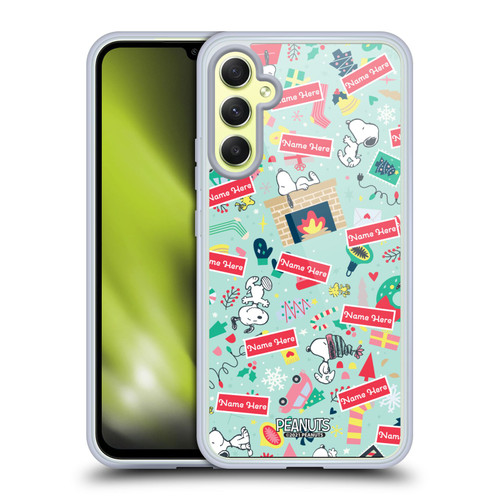 Custom Customised Personalised Peanuts Christmas Festive Pattern Soft Gel Case for Samsung Galaxy A34 5G