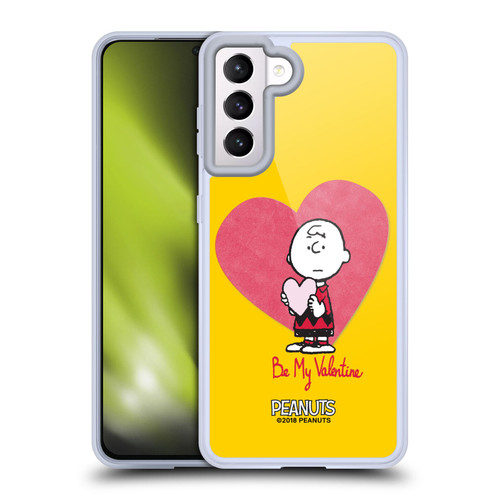 Peanuts Sealed With A Kiss Charlie Brown Valentine 2 Soft Gel Case for Samsung Galaxy S21 5G & MagSafe