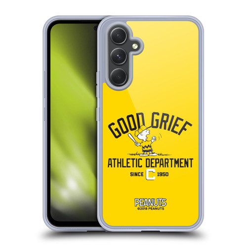 Peanuts Varsity Sports Charlie Brown Good Grief Soft Gel Case for Samsung Galaxy A54 5G