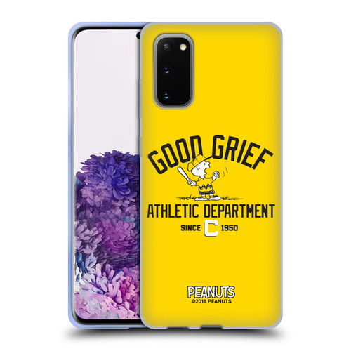 Peanuts Varsity Sports Charlie Brown Good Grief Soft Gel Case for Samsung Galaxy S20 / S20 5G