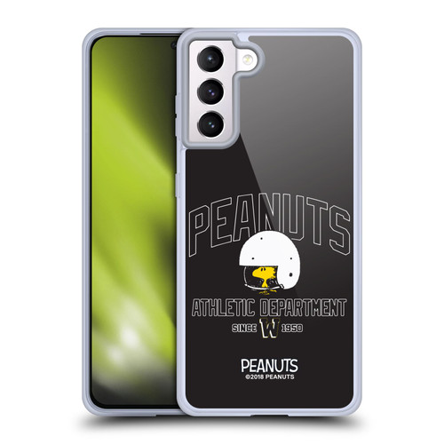 Peanuts Varsity Sports Woodstock Football Helmet Soft Gel Case for Samsung Galaxy S21+ 5G & MagSafe