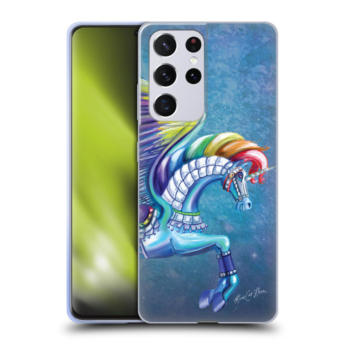 Rose Khan Unicorns Rainbow Carousel Horse Soft Gel Case for Samsung Galaxy S21 Ultra 5G & MagSafe