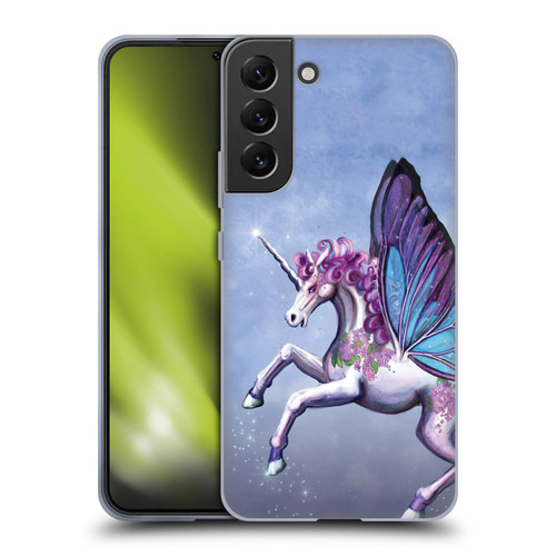 Rose Khan Unicorns Lilac Purple Butterfly Soft Gel Case for Samsung Galaxy S22+ 5G & MagSafe