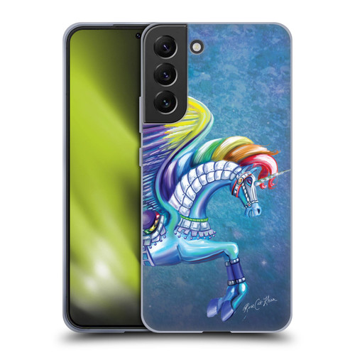 Rose Khan Unicorns Rainbow Carousel Horse Soft Gel Case for Samsung Galaxy S22+ 5G & MagSafe