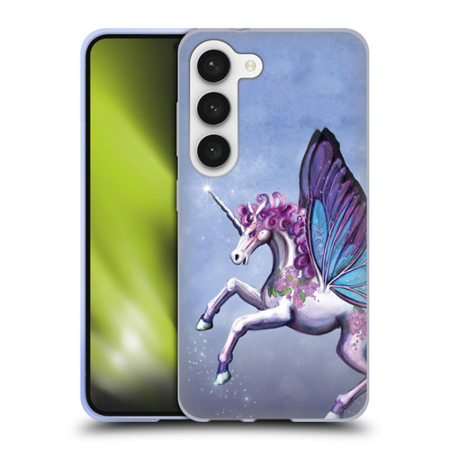 Rose Khan Unicorns Lilac Purple Butterfly Soft Gel Case for Samsung Galaxy S23 5G & MagSafe