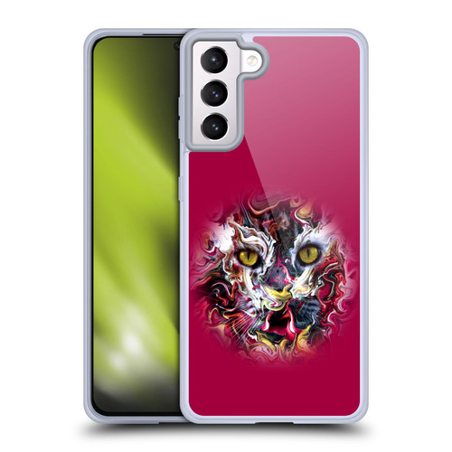 Riza Peker Animal Abstract Feline Gaze Soft Gel Case for Samsung Galaxy S21+ 5G & MagSafe