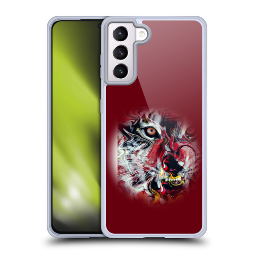 Riza Peker Animal Abstract Warm Tiger Soft Gel Case for Samsung Galaxy S21+ 5G & MagSafe