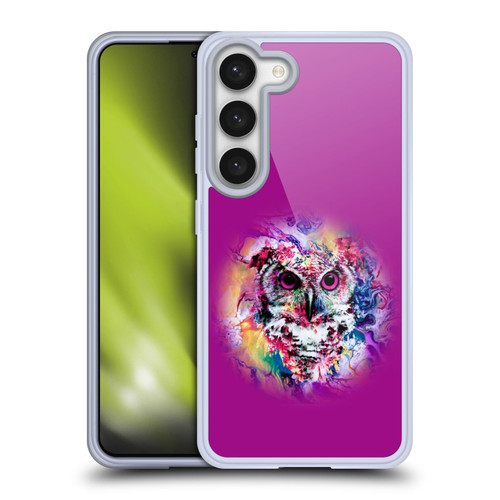 Riza Peker Animal Abstract Neon Owl Soft Gel Case for Samsung Galaxy S23 5G & MagSafe
