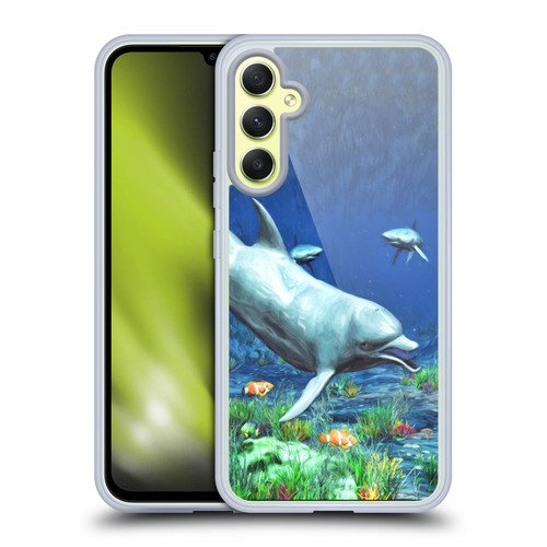 Simone Gatterwe Dolphins Underwater Soft Gel Case for Samsung Galaxy A34 5G