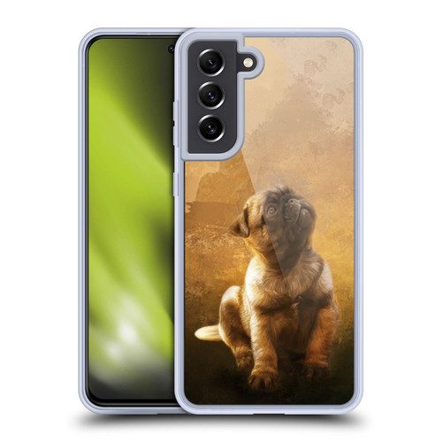 Simone Gatterwe Nature Portraits Pug Puppy Soft Gel Case for Samsung Galaxy S21 FE 5G & MagSafe
