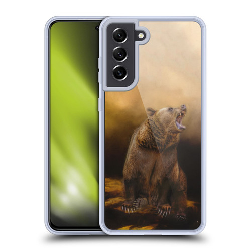 Simone Gatterwe Nature Portraits Roaring Grizzly Bear Soft Gel Case for Samsung Galaxy S21 FE 5G & MagSafe