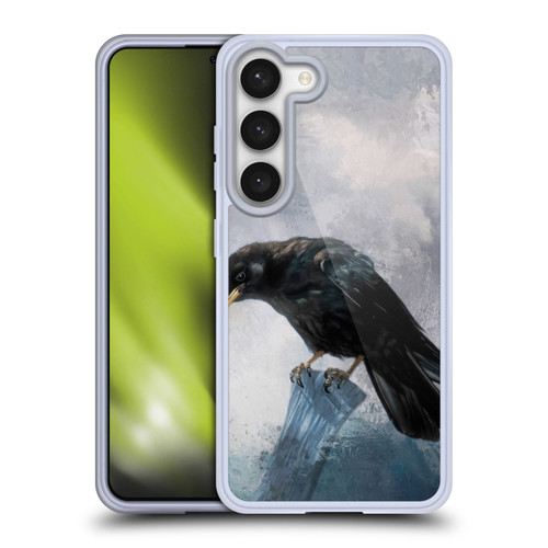 Simone Gatterwe Animals 2 Black Crow Soft Gel Case for Samsung Galaxy S23 5G & MagSafe