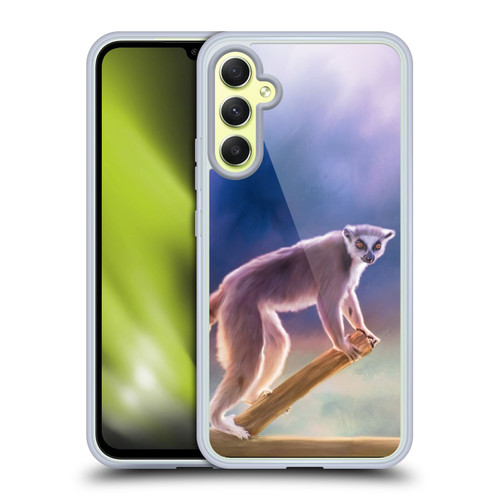Simone Gatterwe Assorted Designs Ring-Tailed Lemur Soft Gel Case for Samsung Galaxy A34 5G