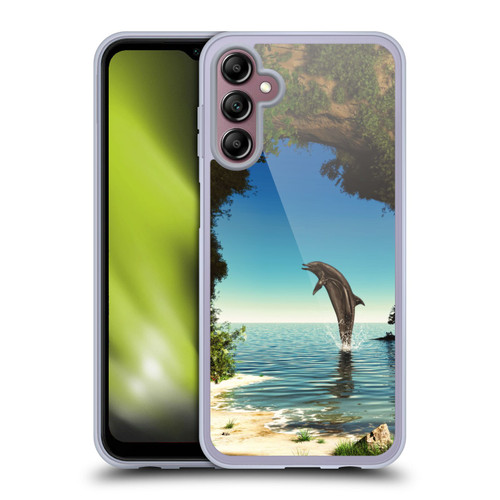 Simone Gatterwe Dolphins Hidden Cave Soft Gel Case for Samsung Galaxy A14 5G