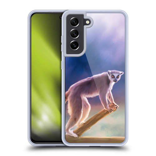 Simone Gatterwe Assorted Designs Ring-Tailed Lemur Soft Gel Case for Samsung Galaxy S21 FE 5G & MagSafe