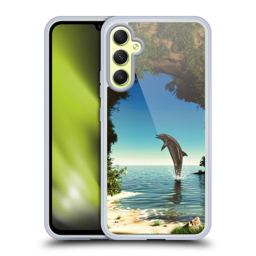 Simone Gatterwe Dolphins Hidden Cave Soft Gel Case for Samsung Galaxy A34 5G
