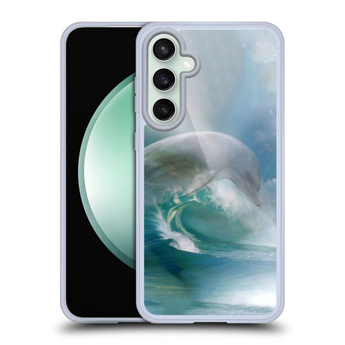 Simone Gatterwe Dolphins Ocean Waves Soft Gel Case for Samsung Galaxy S23 FE 5G & MagSafe