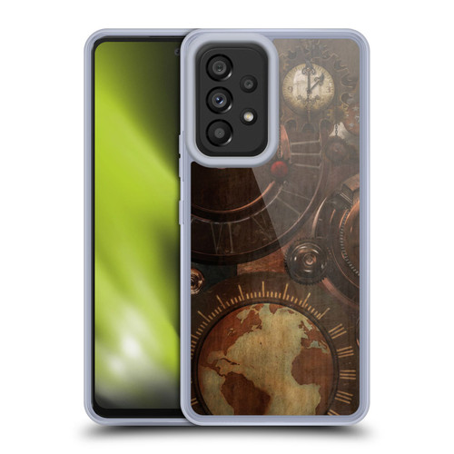 Simone Gatterwe Steampunk Clocks And Gears Soft Gel Case for Samsung Galaxy A53 5G (2022)