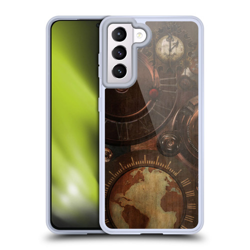 Simone Gatterwe Steampunk Clocks And Gears Soft Gel Case for Samsung Galaxy S21 5G & MagSafe