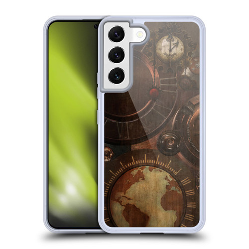 Simone Gatterwe Steampunk Clocks And Gears Soft Gel Case for Samsung Galaxy S22 5G & MagSafe