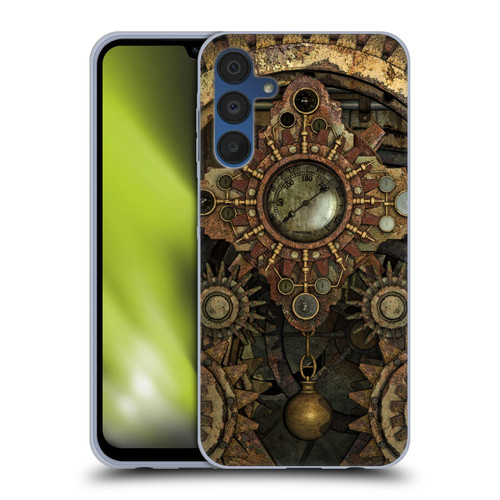 Simone Gatterwe Steampunk Rusty Vintage Gears Soft Gel Case for Samsung Galaxy A15 & MagSafe