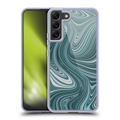 Suzan Lind Marble Swirls Teal Soft Gel Case for Samsung Galaxy S22+ 5G & MagSafe